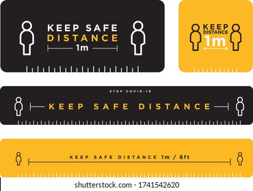 Keep Safe Distance Signage Icon