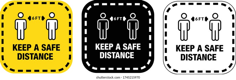 Keep a Safe distance Sticker, Corona Health care posters for Corporate office, Corona Health care poster for School, Colleges, shops, hotels, society 