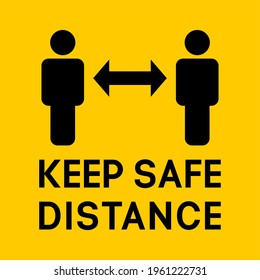 Keep safe distance warning icon vector,illustration,Preventing covid-19,Social Distancing.