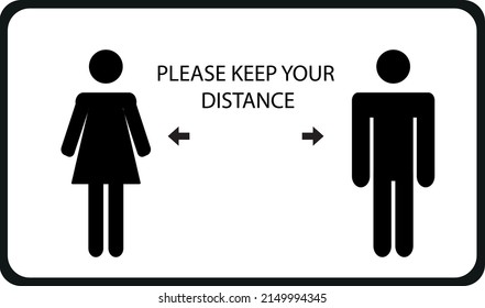 Keep safe distance  warning sign. Social distancing poster in vector