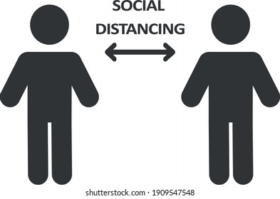 Keep safe social distance 2m vector icon