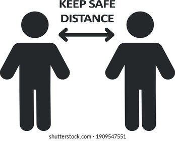 Keep safe social distance 2m vector icon