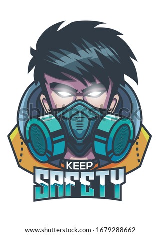 keep safety e-sport logo  - vector file