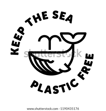 Keep The Sea Plastic Free Whale Icon Seal Badge