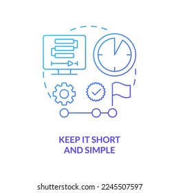 Keep it short   simple blue gradient concept icon  Focus topic  Sales online training videos abstract idea thin line illustration  Isolated outline drawing  Myriad Pro  Bold font used