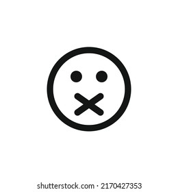 Keep Silence Face Icon Vector Illustration Stock Vector (Royalty Free ...