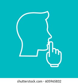 Keep Silence Icon Stock Vector (Royalty Free) 605965832 | Shutterstock