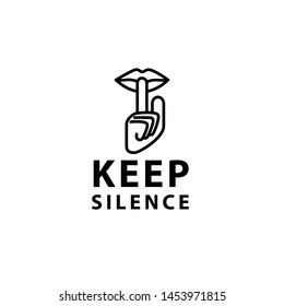 keep silence icon, logo design template