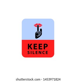 keep silence icon, logo design template