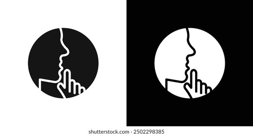 Keep silence icon logo set vector