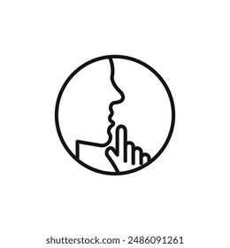 Keep silence icon logo sign vector outline