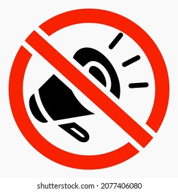 Keep Silence Icon. Not Loud. You Can't Shout. The Volume Is Prohibited. Vector Icon.Commercial Line Vector Icon For Websites And Mobile Minimalistic Flat Design.