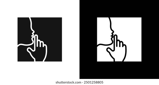 Keep silence icon Symbol mark in filled style