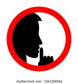 Keep Silence Sign Be Quiet Flat Stock Vector (Royalty Free) 1361306966 ...