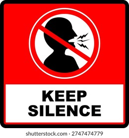 Keep Silence, sign and board vector