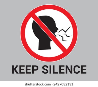 Keep Silence symbol sign. label. banner icon vector illustration.