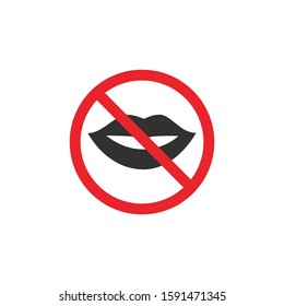 Keep Silence Symbol Sign, Red prohibition sign. Stop symbol. Stop talking. Stock Vector illustration isolated on white background.