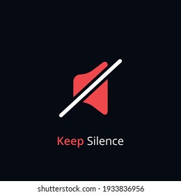 Guarda el símbolo del silencio. El concepto de modo silencioso. Icono silencioso sobre fondo blanco. Vector