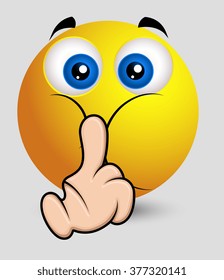 Keep Silent - Comic Emoticon