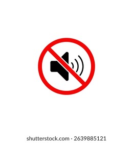 Keep Silent Sign or Keep Silent Icon Vector On White Background. Forbidden to speak. Silent mode set icon. Forbidden sign. Turn off the sound pictogram. Prohibition sign for public places.