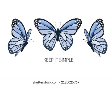 keep it simple blue butterfly design