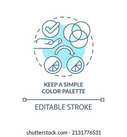 Keep simple color palette turquoise concept icon  Brand style  Graphic design rules abstract idea thin line illustration  Isolated outline drawing  Editable stroke  Arial  Myriad Pro  Bold fonts used