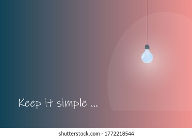 Keep it simple illustration with bulb. EPS 10
