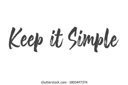 Keep Simple Lettering Style Text Design Stock Vector (Royalty Free ...