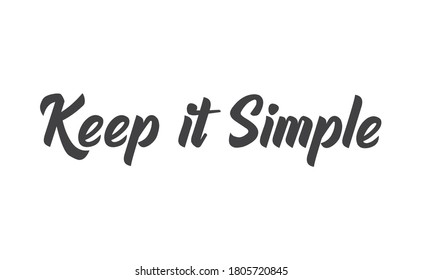 Keep Simple Lettering Style Text Design Stock Vector (Royalty Free ...