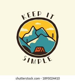 Keep it simple sticker design. Travel hand-drawn logo emblem. State park label isolated. Stock vector graphics.