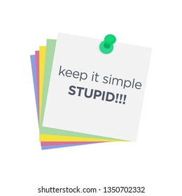 Keep It Simple Stupid. Inspiring Creative Motivation Quote Poster Template. Vector Typography Banner Design Concept