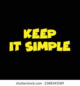 keep it simple text on black background.