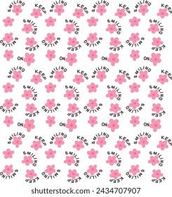 keep smile flower pattern flower fabric pattern bloom background decoration design shirt design