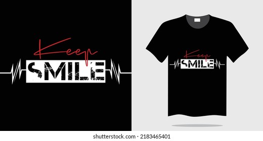 Dibujo vectorial de diseño de camisetas de tipografía de sonrisa