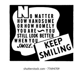 Keep Smiling 2 - Retro Ad Art Banner