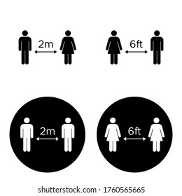Keep social distance. Coronavirus (COVID-19) prevention. Avoid a crowd. Editable vector illustration. Icon set, poster