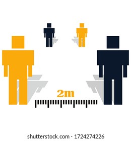 keep social distance. flat style person icon.