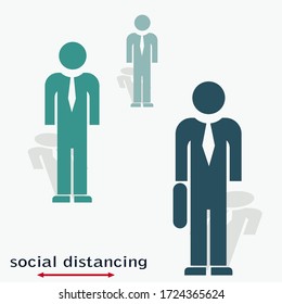 keep social distance. flat style person icon.