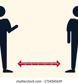 keep social distance. flat style person icon.