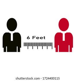 keep social distance. flat style person icon. covid-19 theme icon