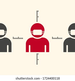 keep social distance. flat style person icon. covid-19 theme icon