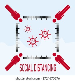 keep social distance. flat style person icon. covid-19 theme icon