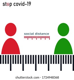 keep social distance. flat style person icon. covid-19 theme icon