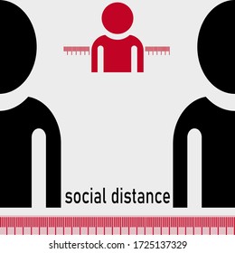 keep social distance. flat style person icon. covid-19 theme icon