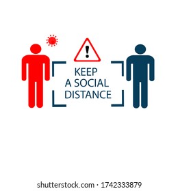 Keep Social Distance Icon Sticker Vector Stock Vector (Royalty Free ...