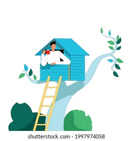 Keep social distance illustration concept vector