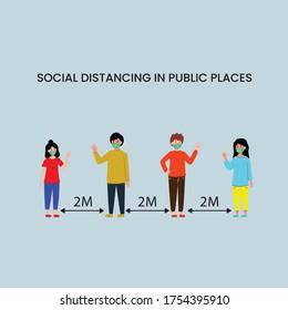 Keep social distance from other people in public to protect from COVID-19 coronavirus outbreak.