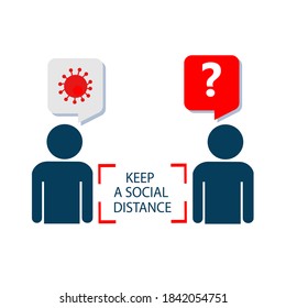 Keep a social distance. Sticker, icon. Vector