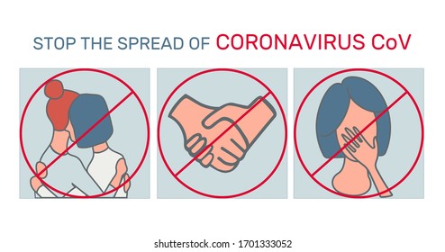 Keep social distance.2019-nCoV.Precautions must be taken to stop the spread of coronavirus.Vector illustration with women
