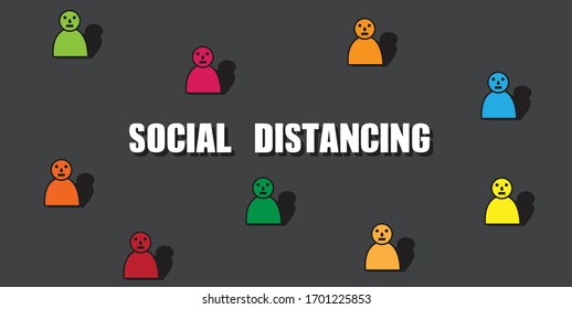 keep Social distancing, keep distance with people and public society to get protected from COVID-19 coronavirus outbreak, office and community 